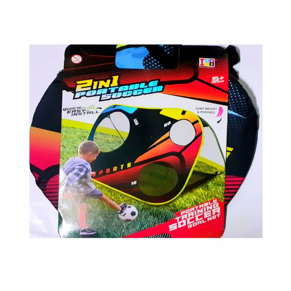 Itoys 2 in 1 Portable Training Soccer Goal Net
