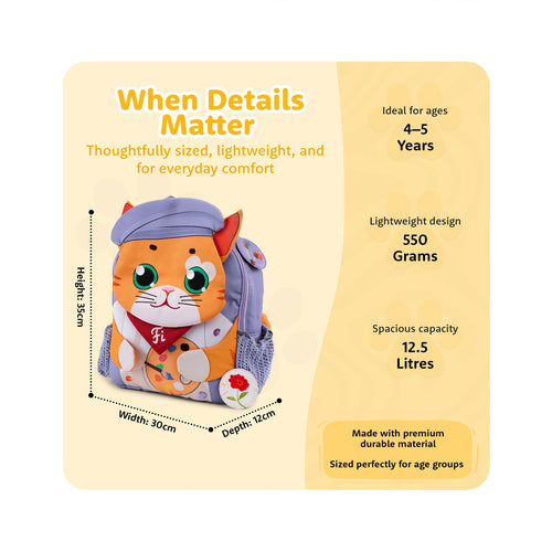 Filli & Me Artist Filli HugBag 12.5L Kids Backpack for Kindergarten (4–5 Years) Lightweight School & Travel Bag
