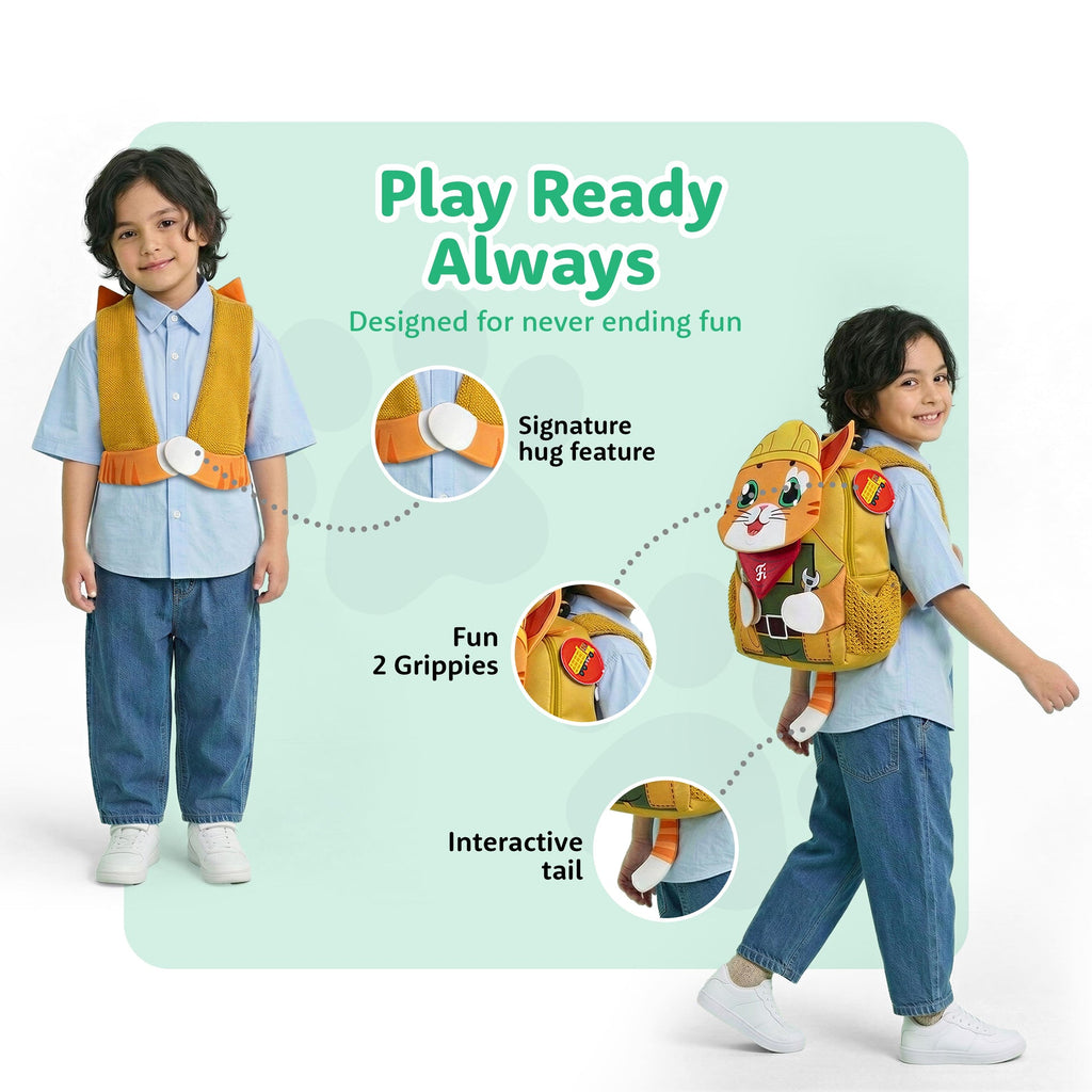 Filli & Me Builder Filli HugBag 12.5L Kids Backpack for Kindergarten (4–5 Years) Lightweight School & Travel Bag