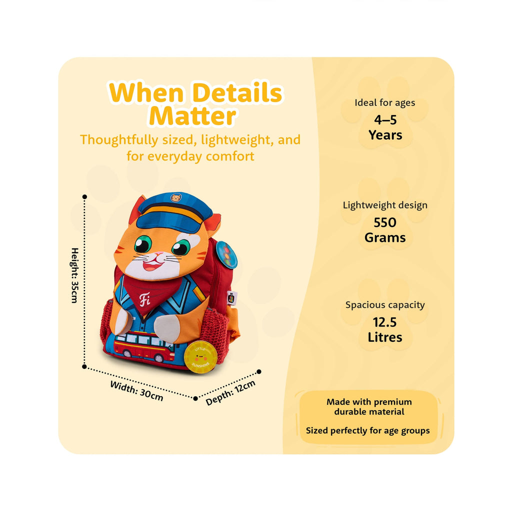 Filli & Me Driver Filli HugBag 12.5L Kids Backpack for Kindergarten (4–5 Years) Lightweight School & Travel Bag