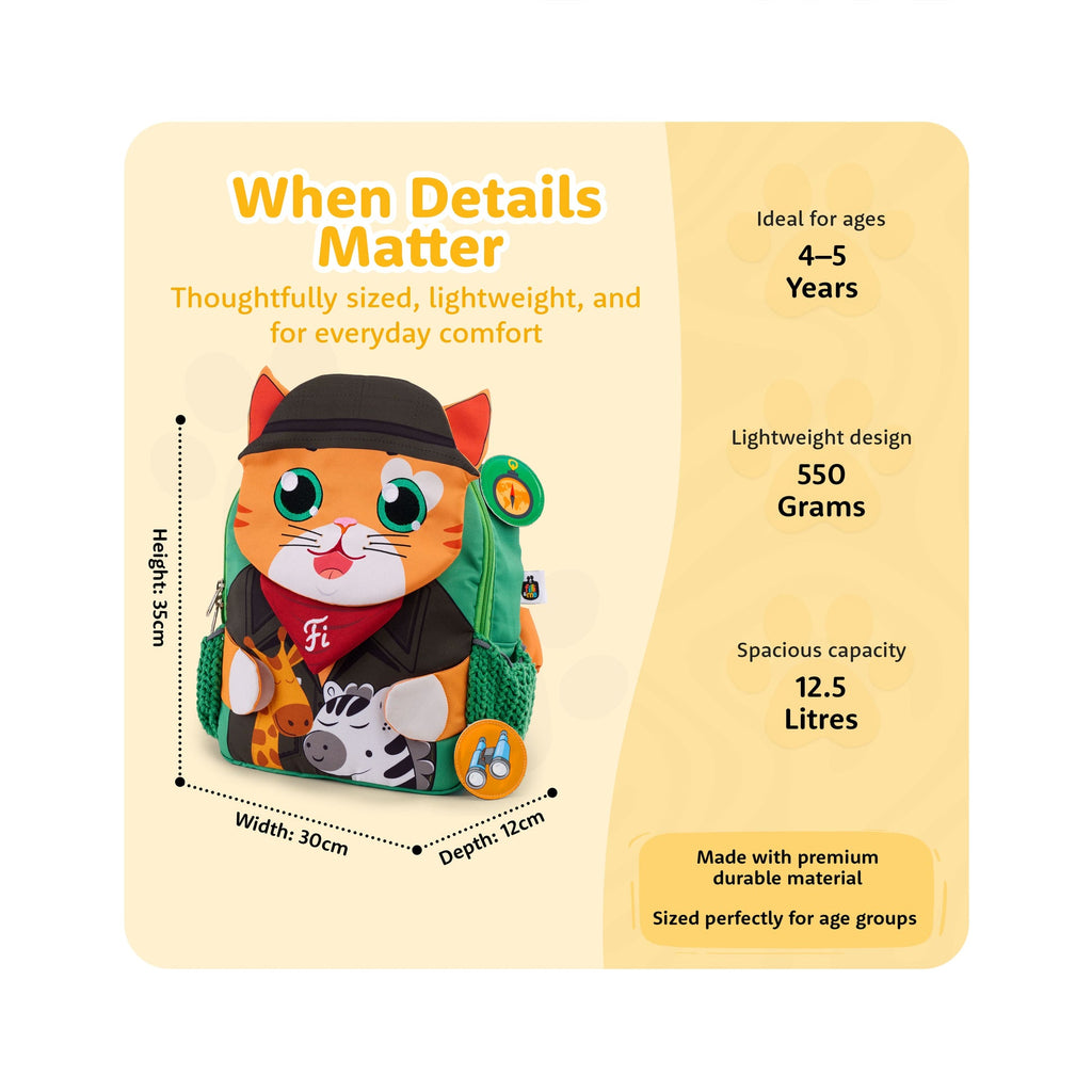 Filli & Me Ranger Filli HugBag 12.5L Kids Backpack for Kindergarten (4–5 Years)  Lightweight School & Travel Bag