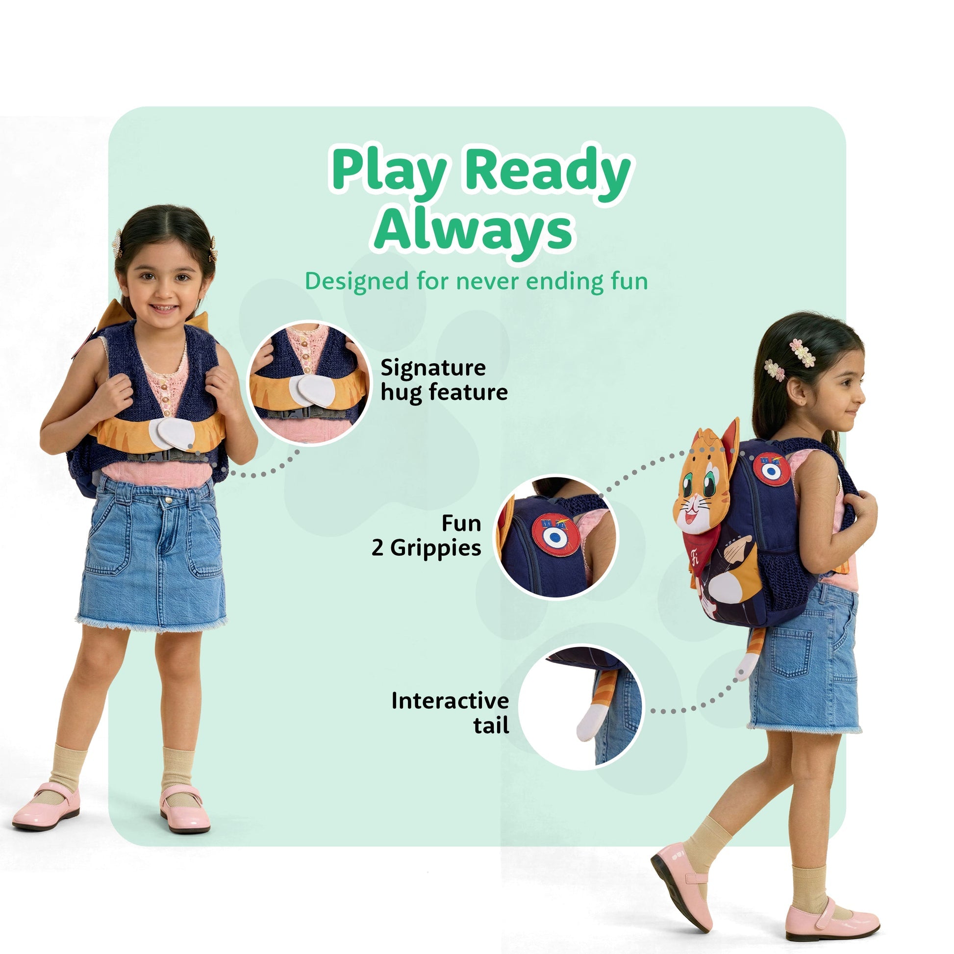 Filli & Me Rockstar Filli HugBag 12.5L Kids Backpack for Kindergarten (4–5 Years) Lightweight School & Travel Bag