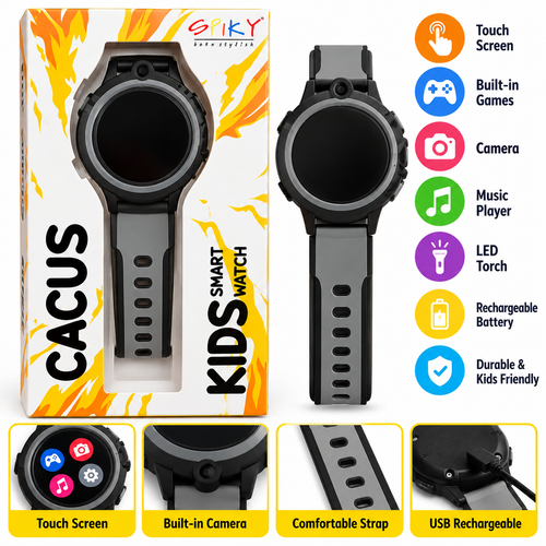 Spiky Cacus Kids 4G Smart Watch - Black