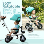 R For Rabbit Tiny Toes R40 Ace Baby Tricycle With 360° Reversible Seat & Canopy Lake Blue