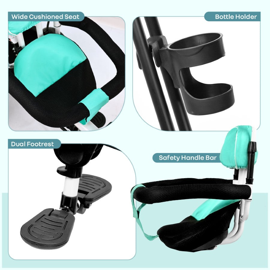 R For Rabbit Tiny Toes R40 Ace Baby Tricycle With 360° Reversible Seat & Canopy Lake Blue