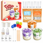 Kalakaram Latte Candle Making Kit – DIY Soy Wax Craft Set with 3 Glasses | Ages 9+
