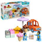 LEGO DUPLO Bluey Ice Cream Trip Building Set 10458, 22 Pieces, Toy Car, Ice Cream Stand & Bluey Figures – 2+ Years
