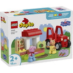 LEGO DUPLO Peppa Pig Tractor and Market Building Set 10468, 18 Pieces, Red Tractor, Market Stall & 2 Figures – 2+ Years