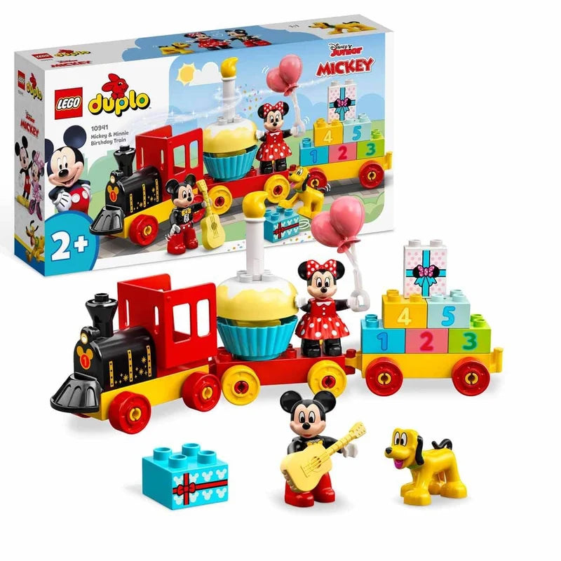 LEGO DUPLO Disney Mickey & Minnie Birthday Train Building Set 10941, 22 Pieces, Toy Train with Mickey Mouse, Minnie Mouse & Pluto – 2+ Years