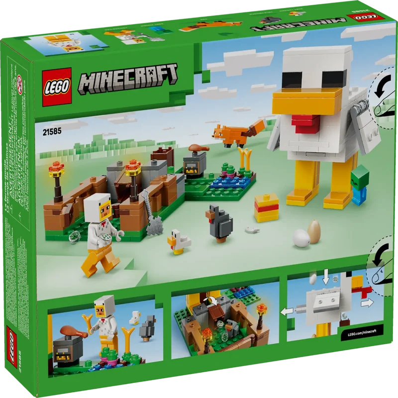 LEGO Minecraft Chicken Farm Building Set 21585, 233 Pieces, Chicken Coop, Animal Figures & Farm Accessories – 7+ Years