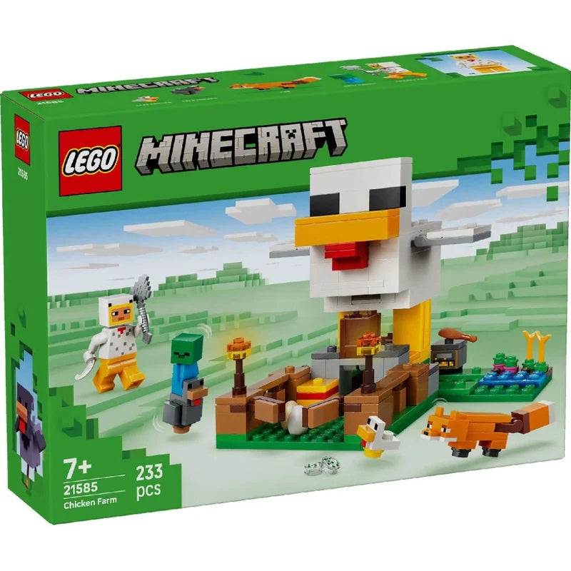 LEGO Minecraft Chicken Farm Building Set 21585, 233 Pieces, Chicken Coop, Animal Figures & Farm Accessories – 7+ Years