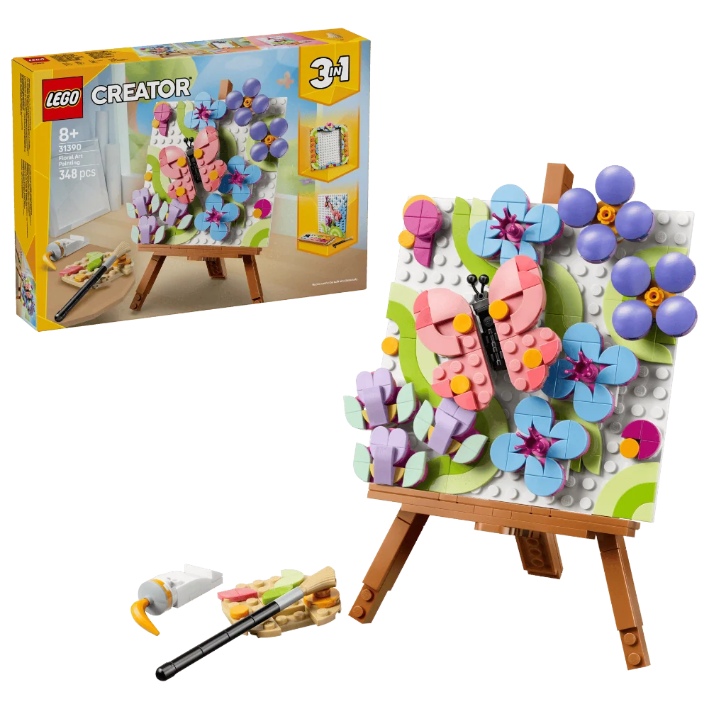 LEGO Creator 3-in-1 Floral Art Decor Painting Building Set 31390, 348 Pieces – 8+ Years