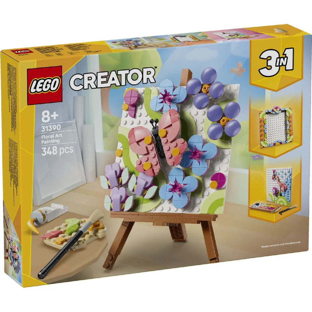 LEGO Creator 3-in-1 Floral Art Decor Painting Building Set 31390, 348 Pieces – 8+ Years