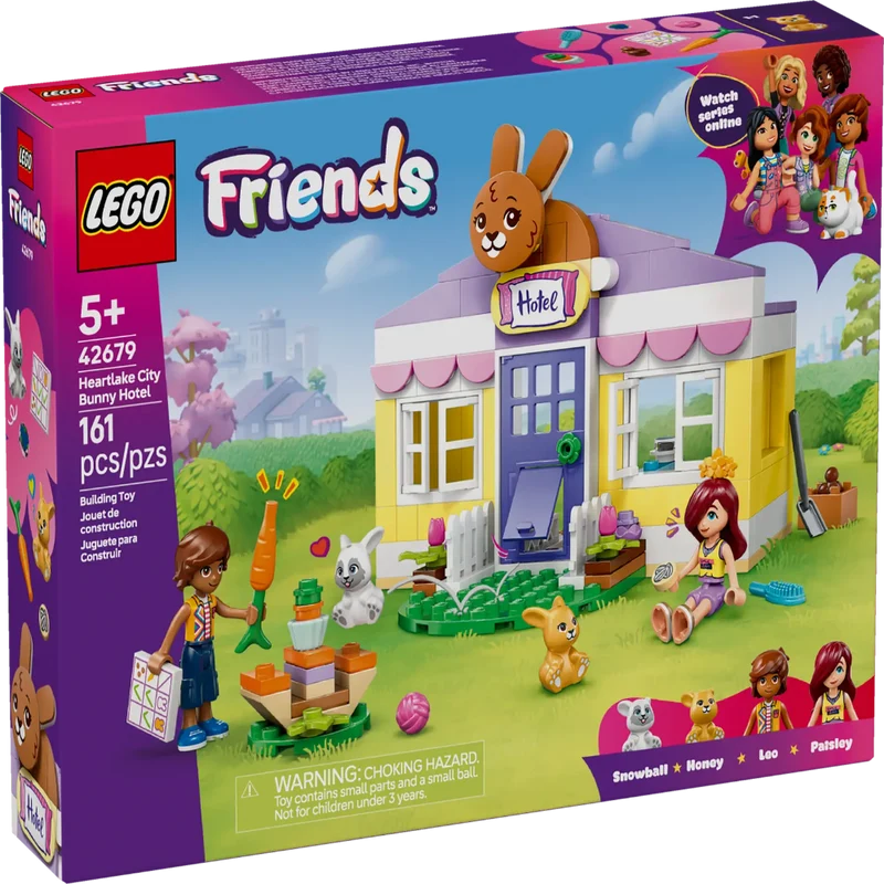LEGO Friends Heartlake City Bunny Hotel Building Set 42679, 161 Pieces, Bunny Hotel with 2 Mini Dolls & 2 Rabbits – 5+ Years