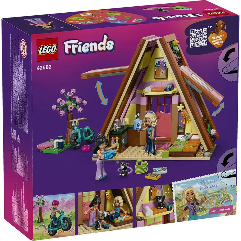 LEGO Friends Nature Glamping Cabin Building Set 42682, 295 Pieces, A-Frame Camping House with 2 Mini Dolls & Kitten – 6+ Years