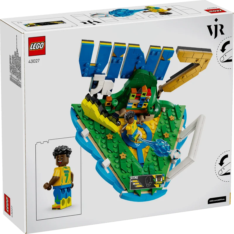 LEGO Editions Vini Jr. Football Highlights Building Set 43027, 510 Pieces, Collectible Football Display Model with Vini Jr. Minifigure – 10+ Years