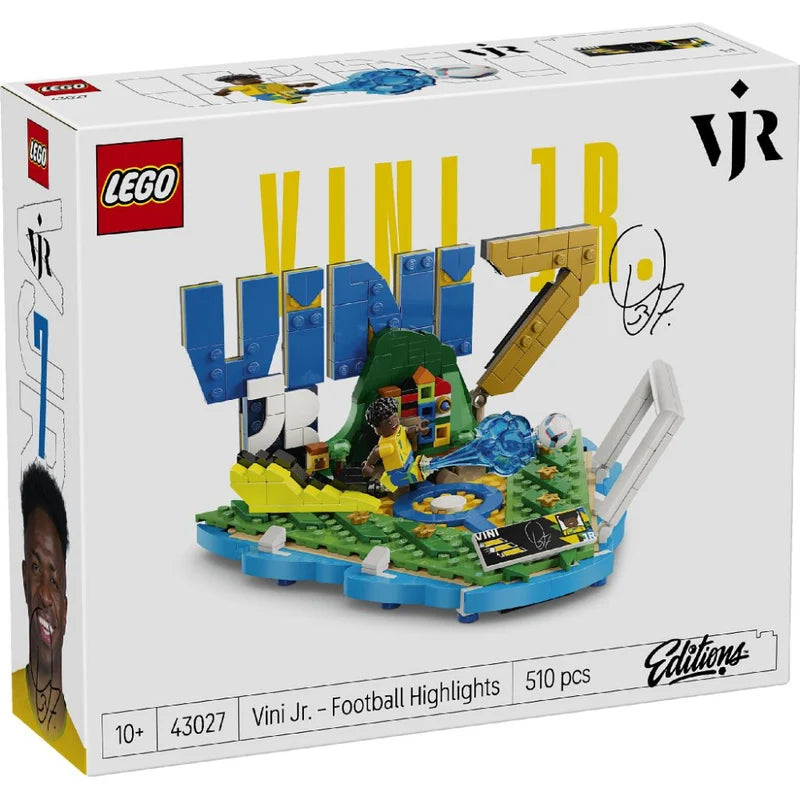 LEGO Editions Vini Jr. Football Highlights Building Set 43027, 510 Pieces, Collectible Football Display Model with Vini Jr. Minifigure – 10+ Years