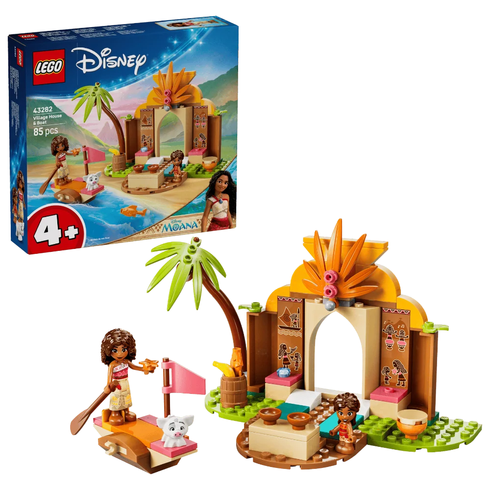 LEGO Disney Moana 2 Village House & Boat 43282 Building Set | 85 Pieces | Kids Ages 4+