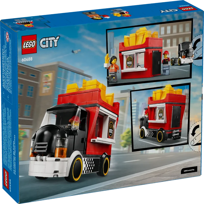 LEGO City Fries Food Truck Building Set 60488, 216 Pieces with 2 Minifigures – 5+ Years