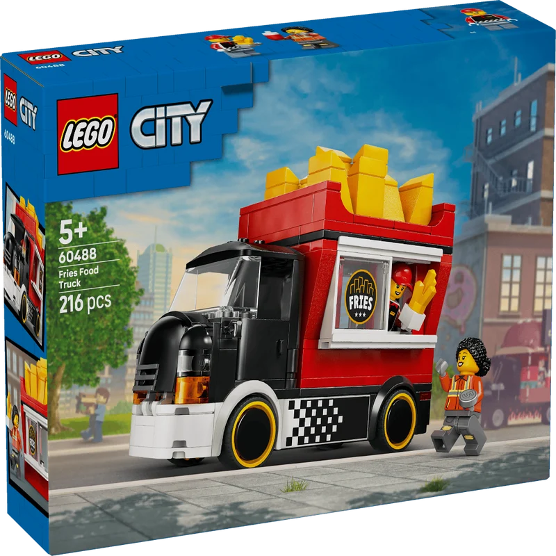 LEGO City Fries Food Truck Building Set 60488, 216 Pieces with 2 Minifigures – 5+ Years