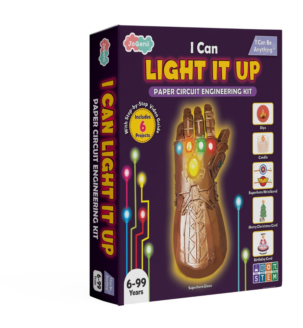 JoGenii's I Can Light It Up - Paper Circuit DIY Kit | Contains 6 DIY projects | Science meets Craft