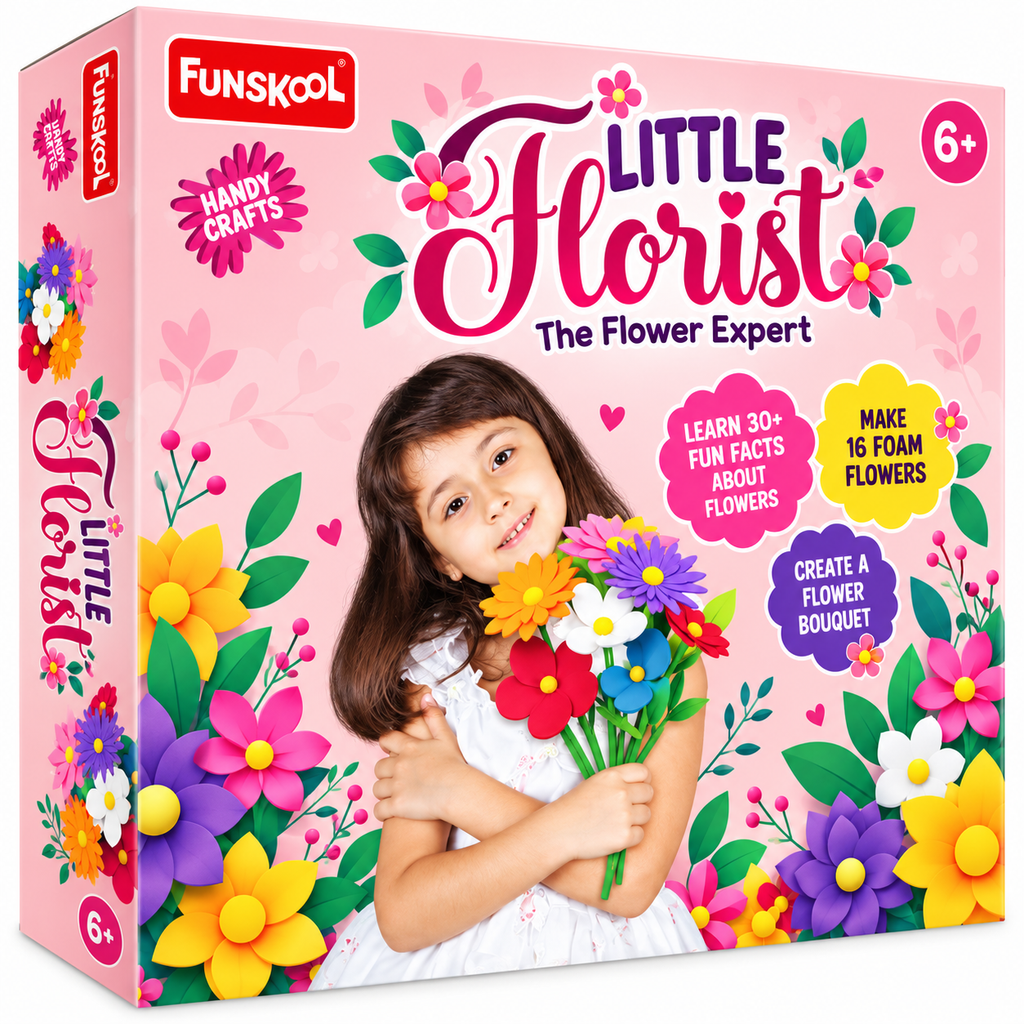 Funskool Handy Crafts Little Florist | DIY Foam Flower Making & Bouquet Craft Kit | Ages 6+