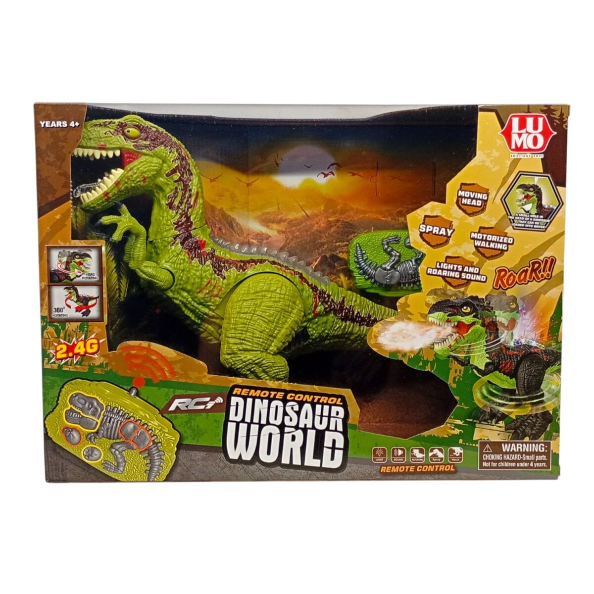 Lumo Dinosaur World Remote Control Toy – Ultimate Walking Dino with Lights, Roaring Sounds And Mist