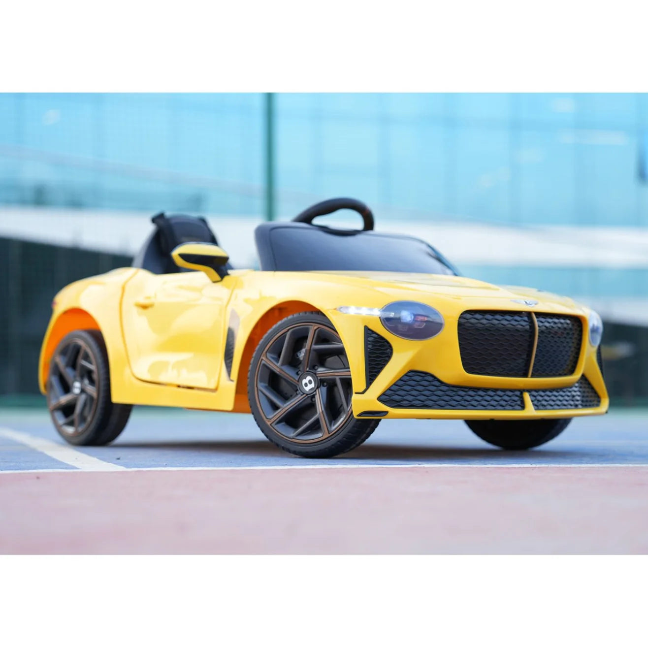 EMotorad Formula Fun Bentley Bacalar 12V Electric Ride-On Car for Kids with Remote – Yellow, 3Y+
