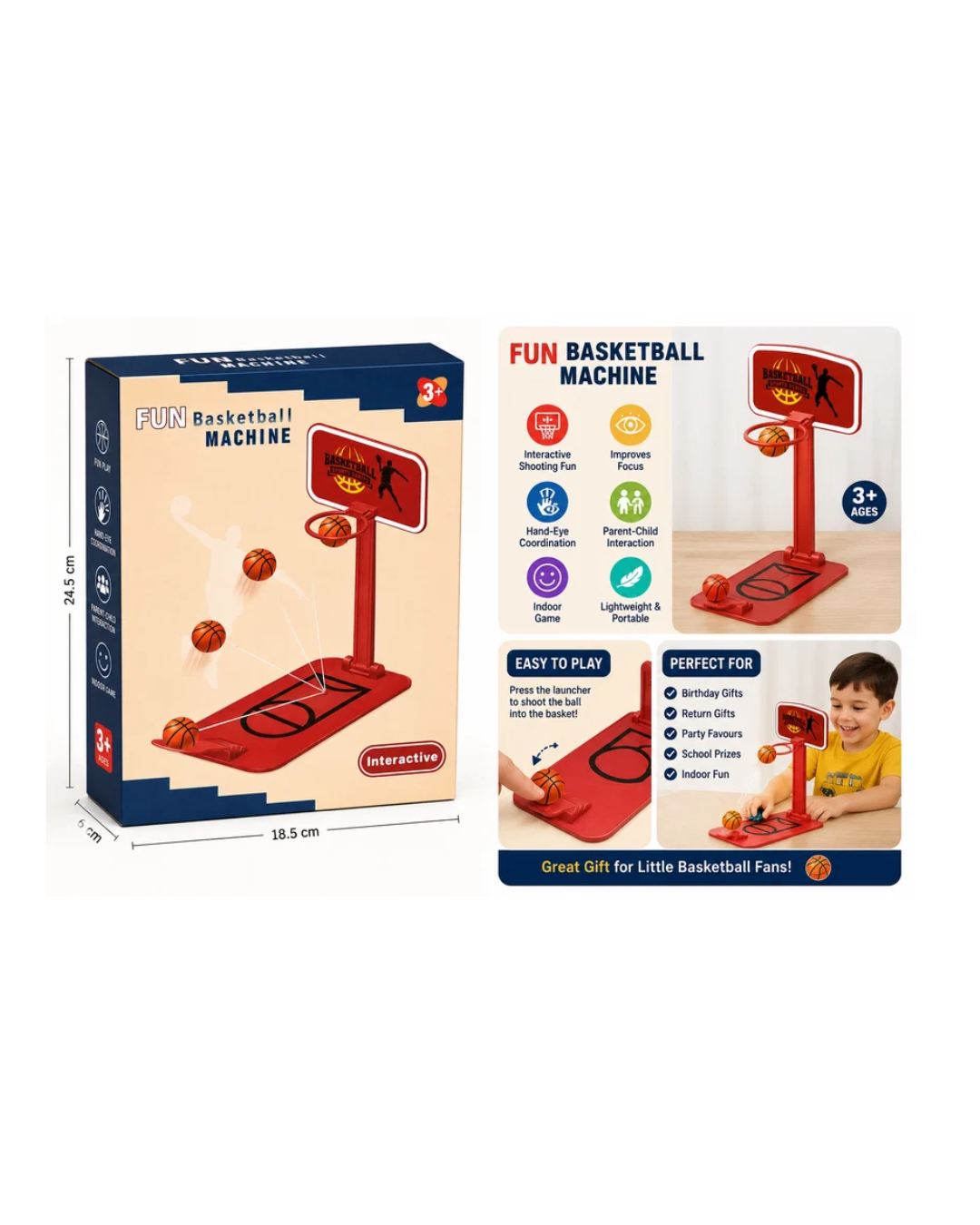 Fun Basketball Machine for Kids Mini Desktop Basketball Shooting Game