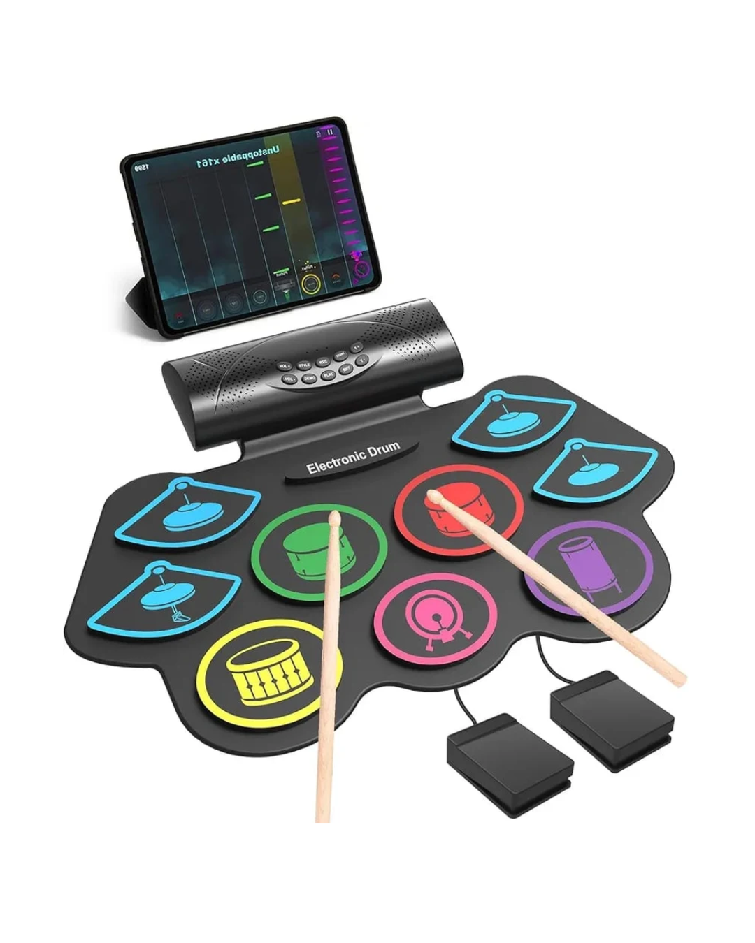 Electronic Drum Kit Playmat Set (Silicone Portable Drum Set)