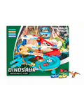 Dinosaur Track Amusement Park Electric Race Track Set with Alloy Cars & Parking Lot