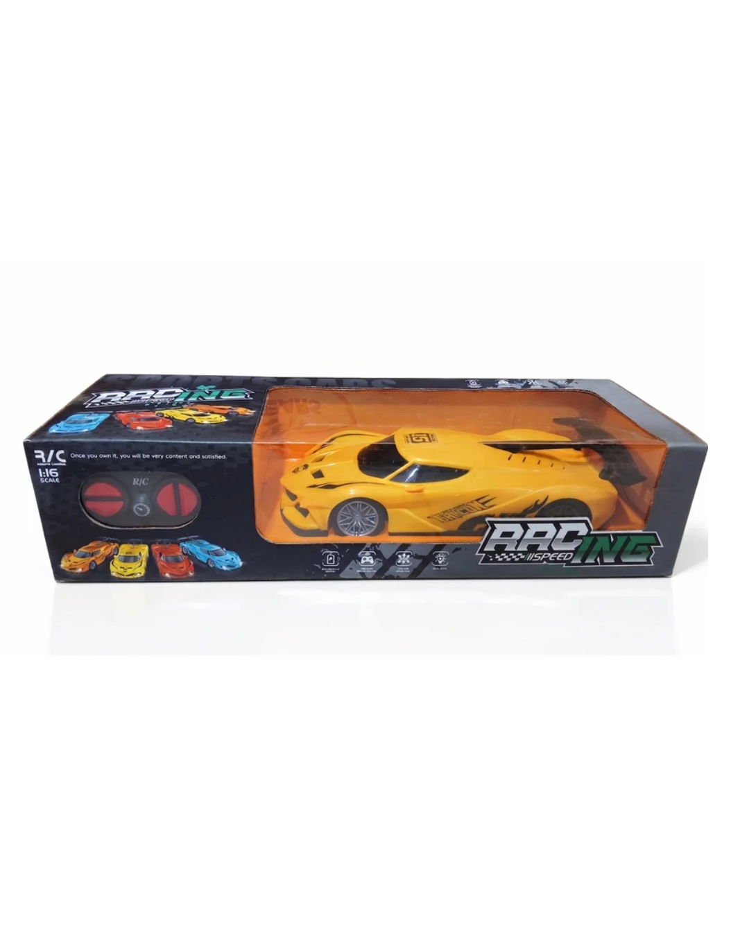 Rainbow Toys 1:16 Scale Remote Control High-Speed Racing Sports Car with LED Headlights – Rechargeable Car Assorted Color