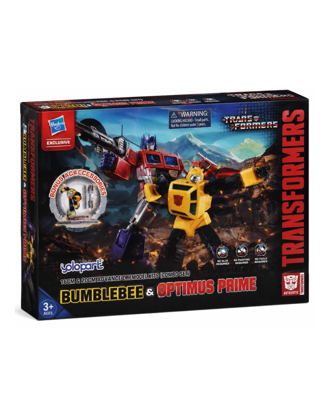 Hasbro Transformers Bumblebee & Optimus Prime Combo Set – 16cm & 20cm Action Figures with Accessories