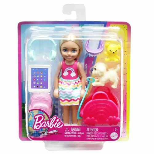 Mattel Barbie Chelsea Travel Set Doll With Puppy