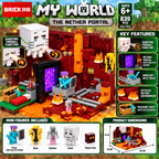My World The Nether Portal Building Blocks Set – 476+ Pieces | 839 Adventure Brick Set for Kids 6+
