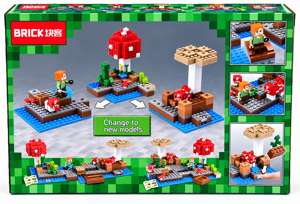 My World Mushroom Island Building Blocks Set – 252+ Pieces | 6+ Years