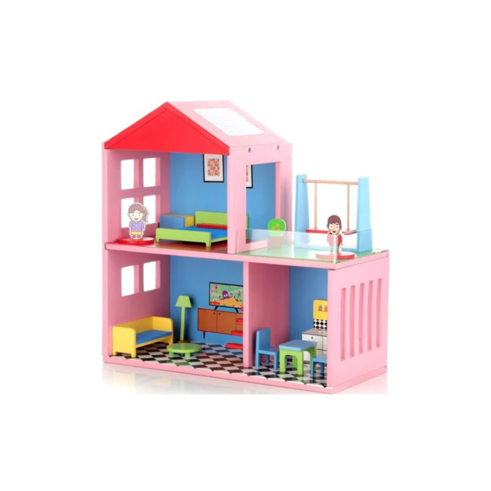 Chanak Wooden My Doll House | 16 Pieces Pretend and Play Doll House