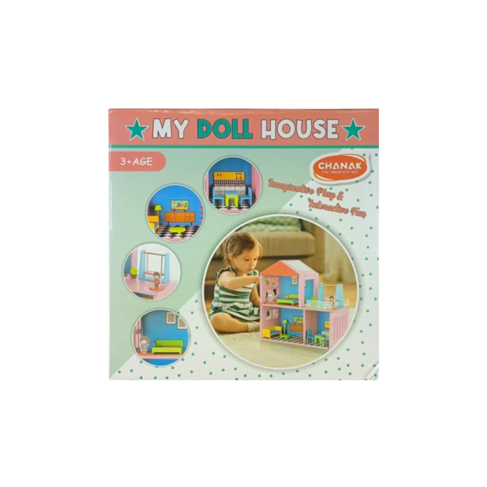 Chanak Wooden My Doll House | 16 Pieces Pretend and Play Doll House