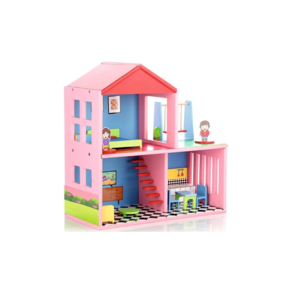 Chanak Wooden My Doll House | 16 Pieces Pretend and Play Doll House