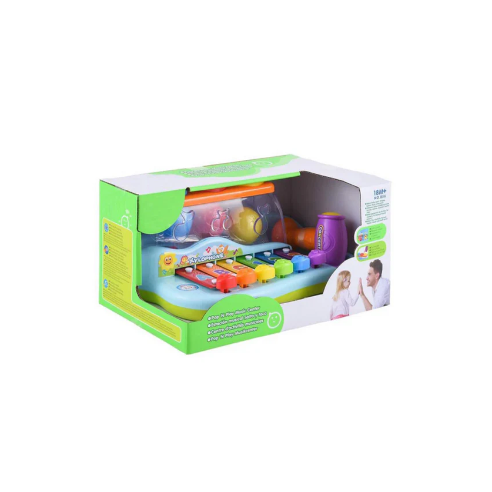 Hola Xylophone Pop N Play Music Center for kids Toddler  (Multicolor)