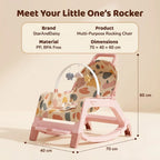 StarAndDaisy Multi-Purpose Baby Rocking Chair with Wheels, Feeding Tray & Push Handle – 0–24 Months, Pink