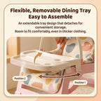 StarAndDaisy Multi-Purpose Baby Rocking Chair with Wheels, Feeding Tray & Push Handle – 0–24 Months, Pink