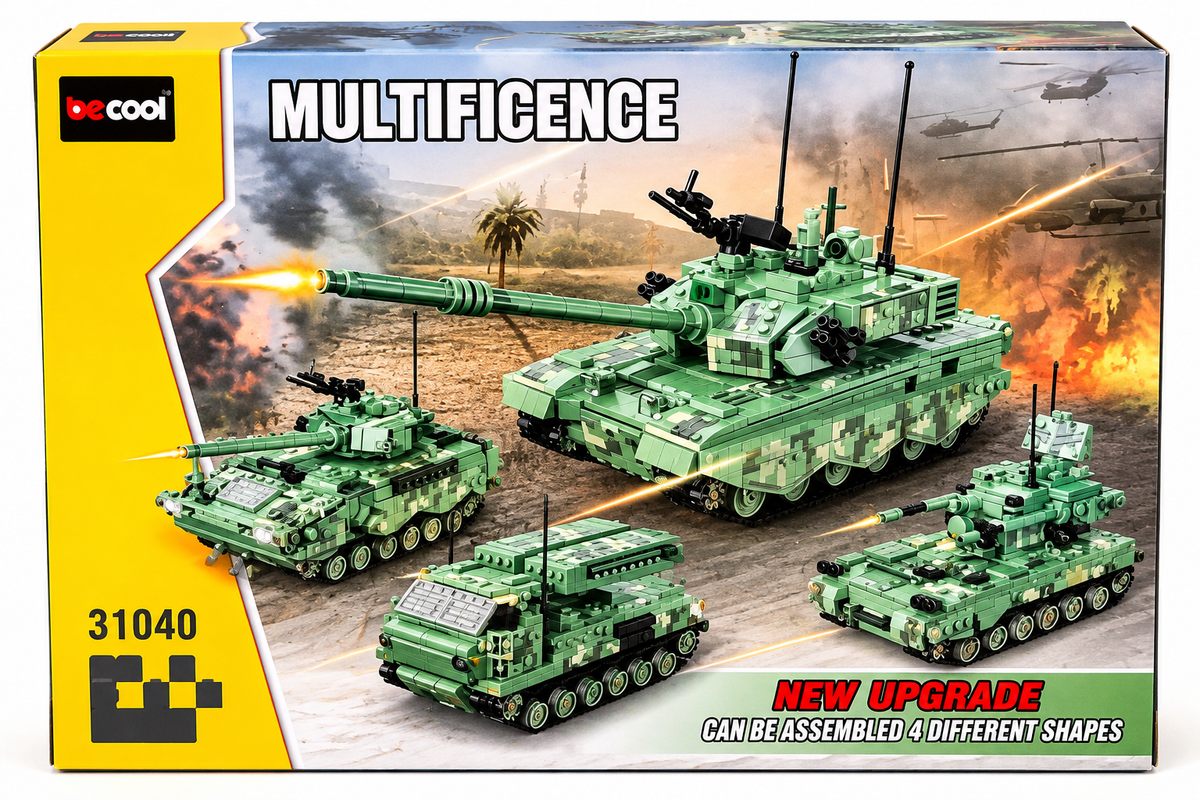 Be Cool Multifience Tank 99A 4-in-1 Building Blocks Set – 868+ PCS | Model 31040 | Ages 8+