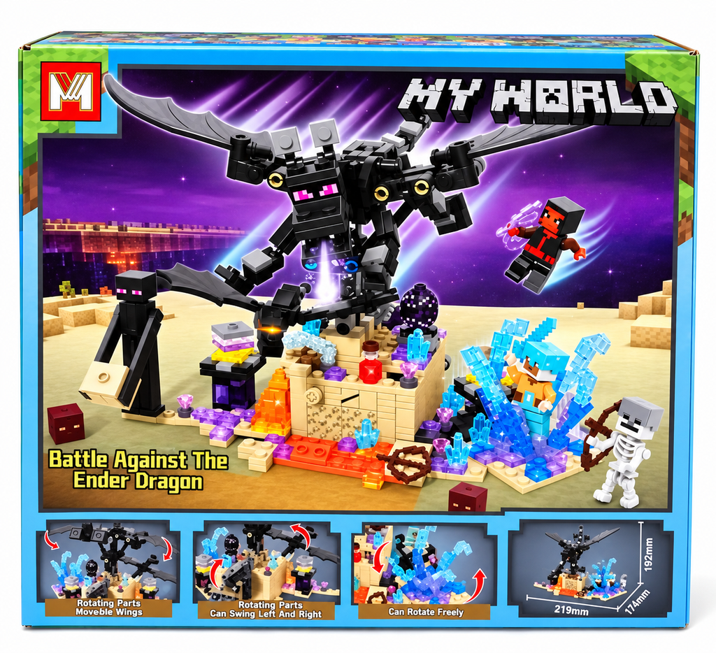 My World Battle Against The Ender Dragon Building Blocks Set – 519 PCS | MG1538 | Ages 6+