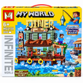 My World Seaside Sea Restaurant 806 Pcs Building Blocks Set – Fishing & Restaurant Construction Toy for Kids 6