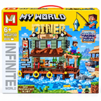 My World Seaside Sea Restaurant 806 Pcs Building Blocks Set – Fishing & Restaurant Construction Toy for Kids 6