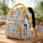 StarAndDaisy Spacious Nappy Nest Diaper Backpack with 15 Pockets, 3 Insulated Bottle Pockets & Waterproof Wet-Clothes Pocket – Giraffe Print