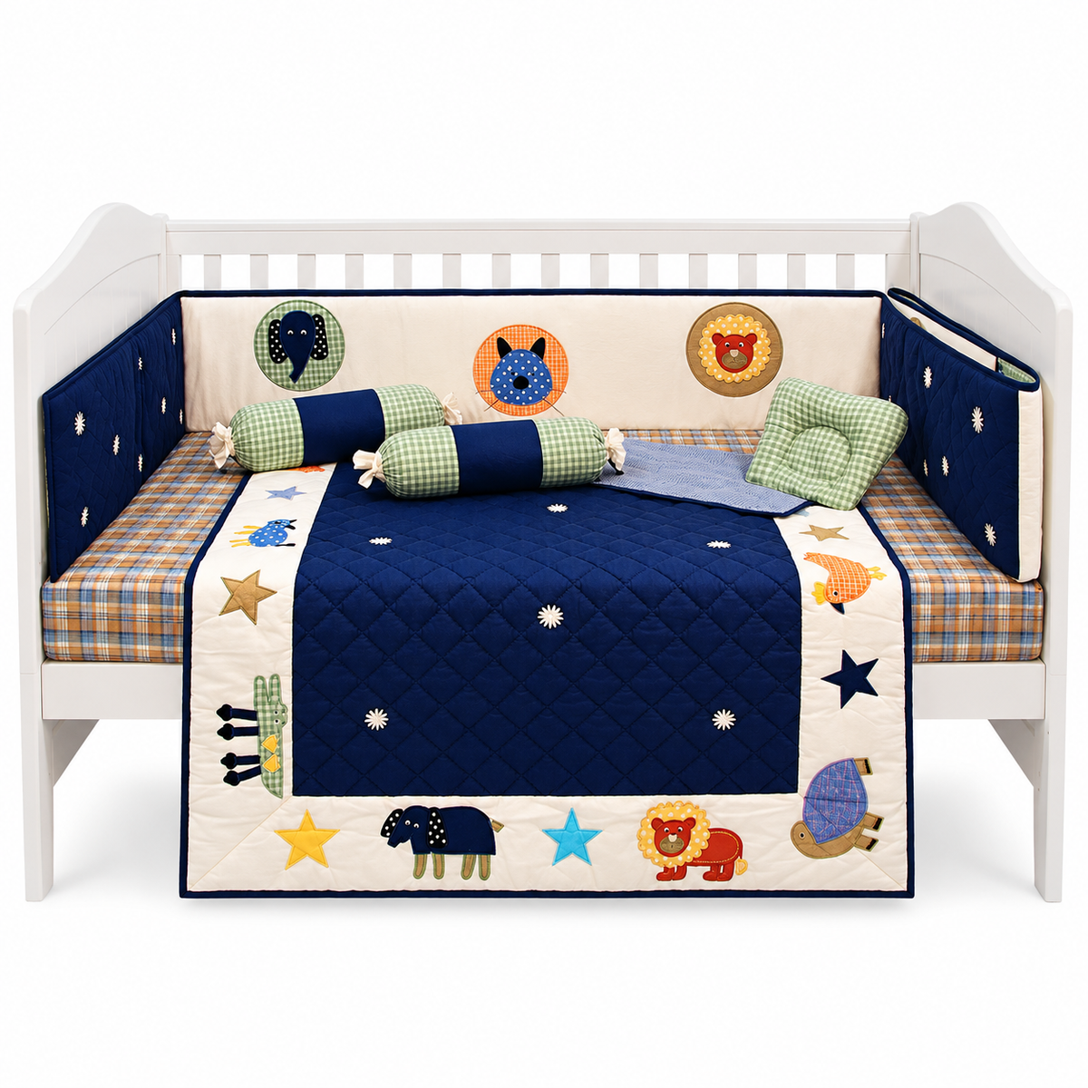 Abracadabra 6-Piece Baby Cot Bedding Set – Crocodile Theme | 100% Premium Cotton | Baby Nursery Bedding
