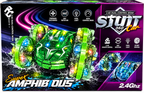 Amphibious 360° Stunt RC Car – 2.4GHz Dual Control with Lights