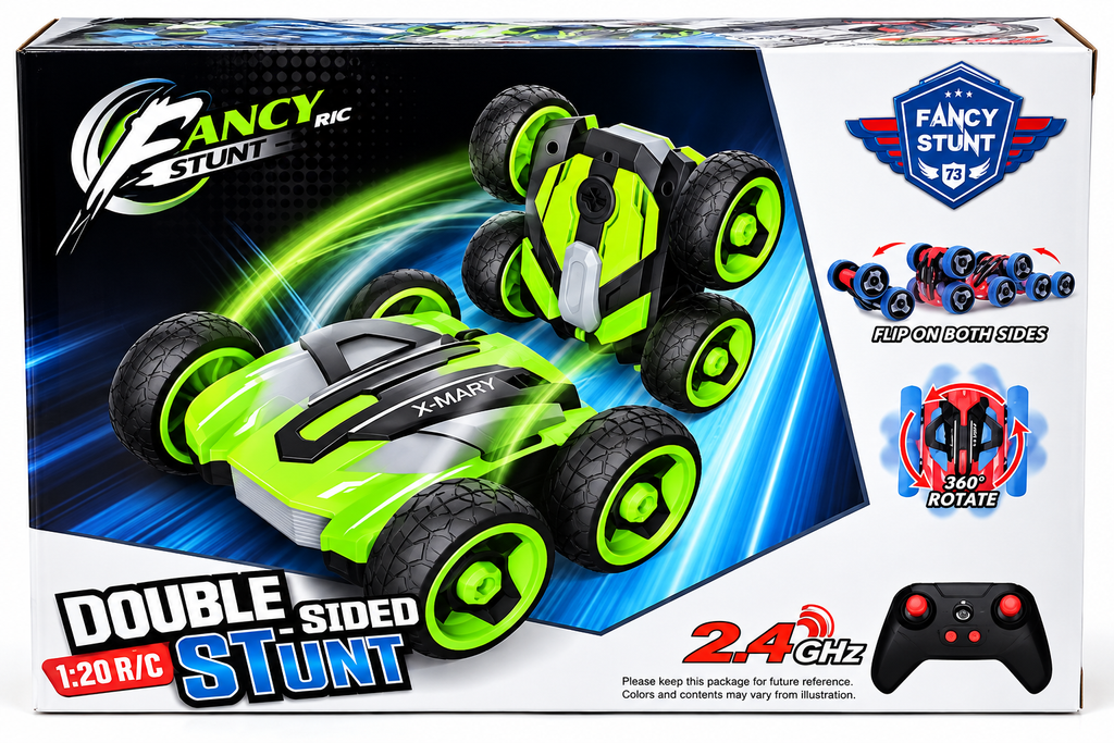 HB Toys Double Sided Stunt 1:20 RC Car – 2.4GHz Remote Control 360° Stunt Car